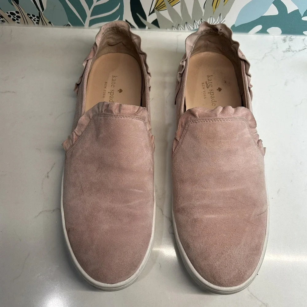 Beautiful Kate Spade Lilly Suede Slip‎ On Pink Womens Size 8.5